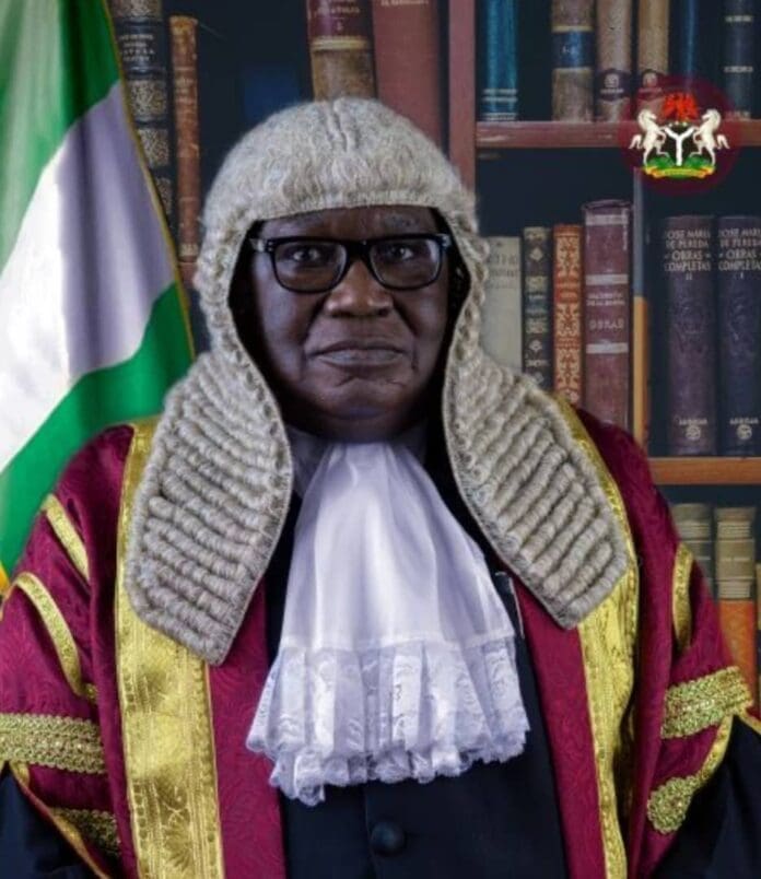 Justice Haruna Tsammani, chairperson of the five-member panel of judges.