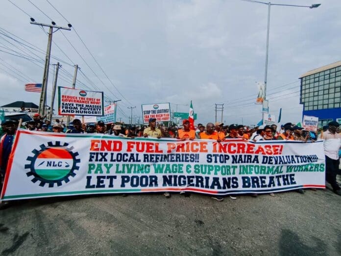 Nigerian Labor Congress demonstrating against removal of gas subsidy. via