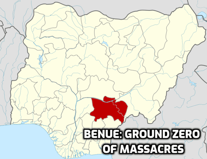 Map of Benue State. Map By Himalayan Explorer based on work by Uwe Dedering - Based on File:Nigeria location map.svg, CC BY-SA 3.0,