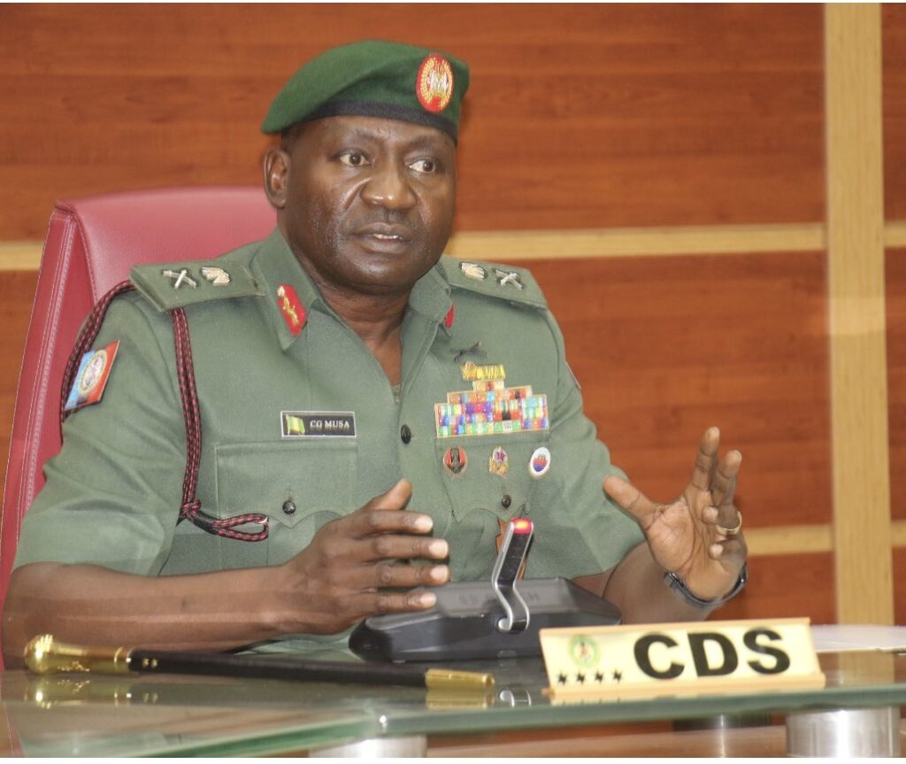 Chief of Defence Staff (CDS) Christopher Gwabin Musa. Credit: Defence Headquarters on X.