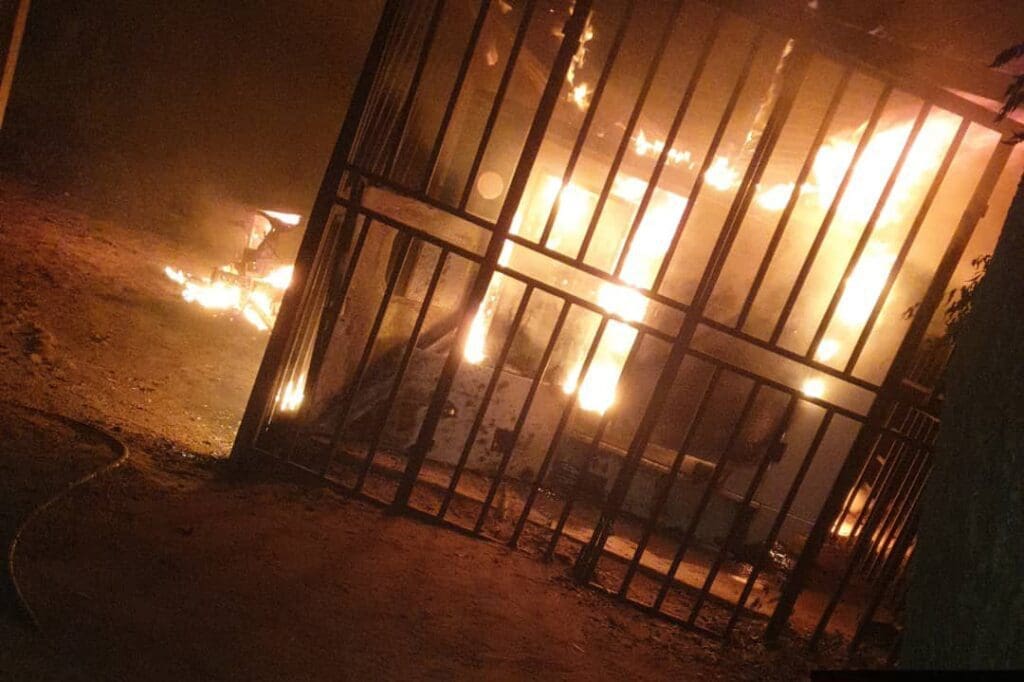 NCS office in Geidam after attack by terrorists. Credit: Zagazola Makama on X.