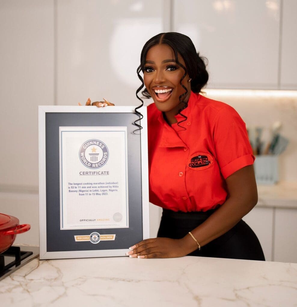 Hilda Bassey with her GWR certificate. Credit: Hilda Baci on X.