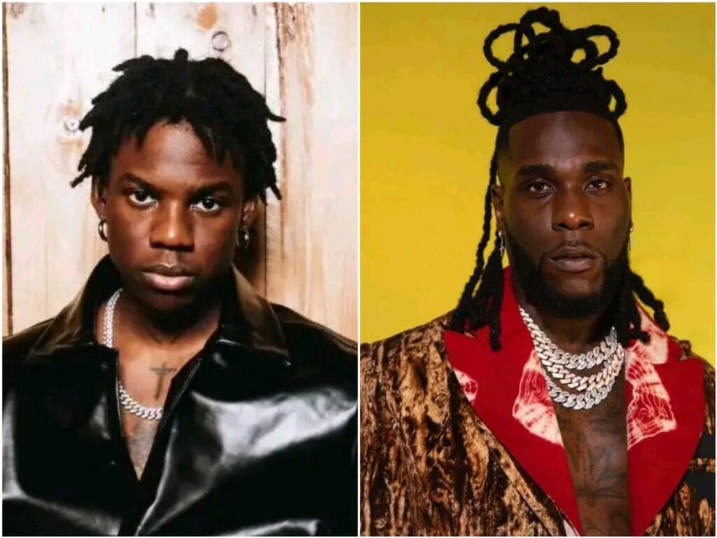 Nigerian superstars Rema (left) and Burna Boy (right).