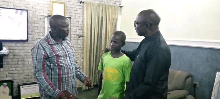 A Prayer Answered. – Treasure Ayuba [middle] with CAN Chairman, Kaduna State, Rev. John J. Hayab [left] and the Conference President of Kaduna Baptist Conference. Rev. Ishaya A. Jangado [right]. Credit: Bright Bayo Oladeji. 