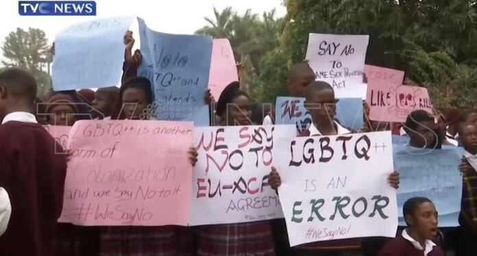 Plateau School Students Protest Attempt To Present LGBTQ Bill: Image from TVC News report.