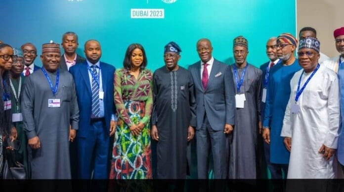 The Nigerian delegation to COP28 led by President Bola Ahmed Tinubu. Credit: Presidency Nigeria on X.
