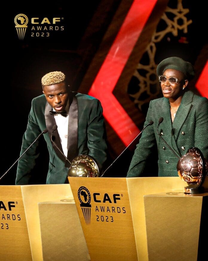 African Players of the Year Osimhen and Oshoala. Credit: X/CAFOnline.