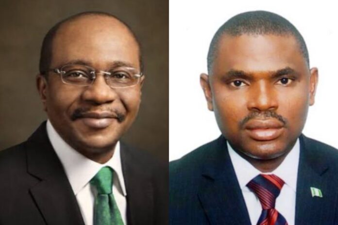 Godwin Emefiele (left) and Jim Obazee (right).