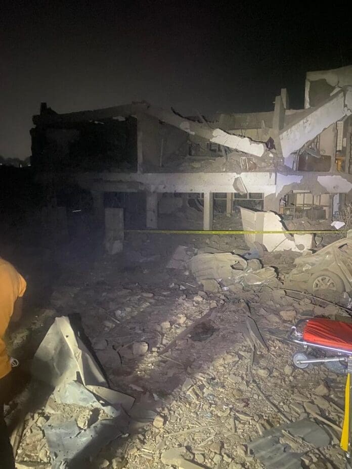 A building destroyed by the explosion in Ibadan. Photo credit: X/@ps_wears.