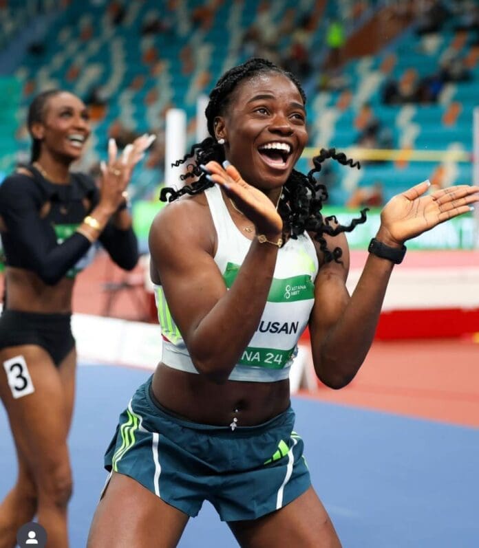 Tobi Amusan. Photo credit: X/@OwanEnoh.