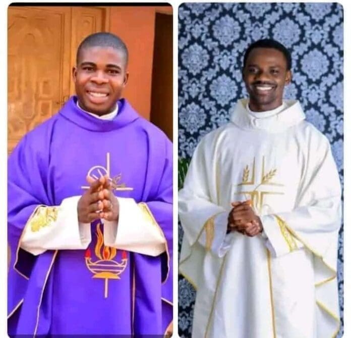 The abducted priests: Reverend Fathers Kenneth Kanwa, and Jude Nwachukwu. Photo credit: X/@FrUgochukwu.