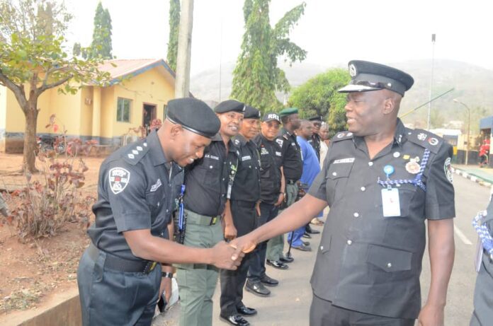 Ekiti's new Commissioner of Police, Akinwale Adeniran on arrival at the State Police Headquarters. Photo credit: X/@EkitiPoliceNG