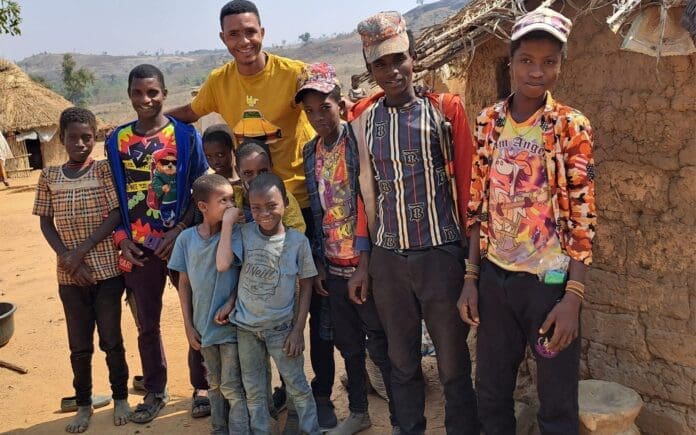 Fulani Evangelist Musa Bello (center) poses with his Bible class, somewhere in Northcentral Nigeria. Courtesy of Musa Bello on Facebook.