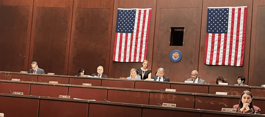 House Hearing Room at the Capital Visitor Center during debate on Feb 6, 2024. Credit Douglas Burton.