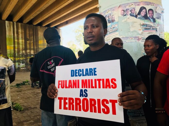 Nigerian youths protest Fulani killings in Jos on May 22, 2023