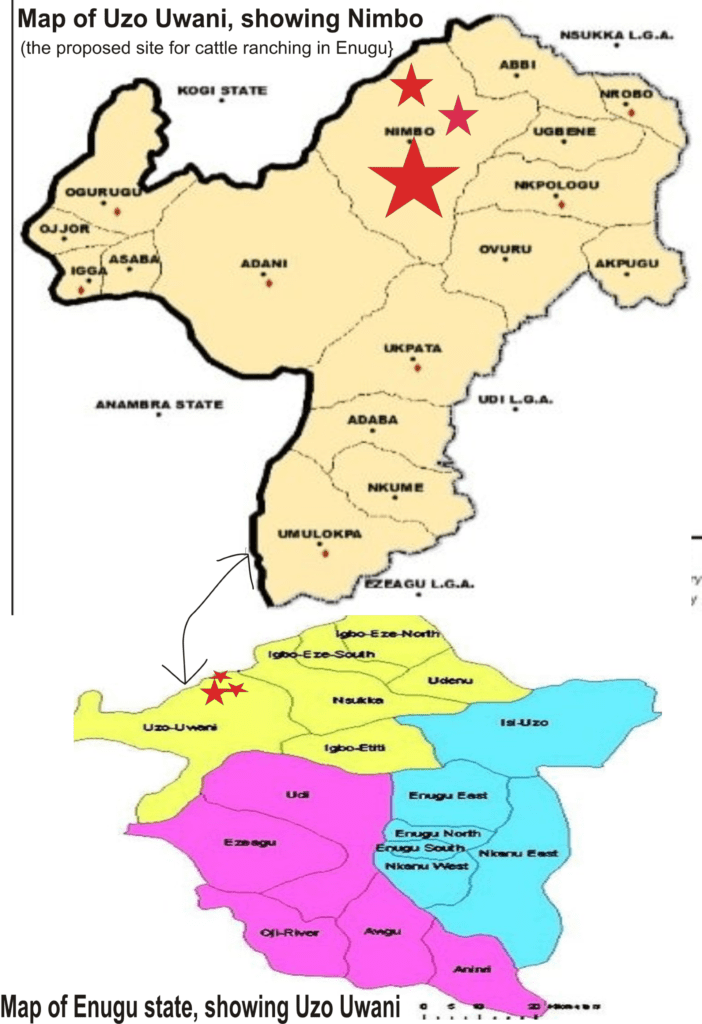 Map via ResearchGate.net including a Map of Enugu showing the location of the study area (Kogbe 1976) 
