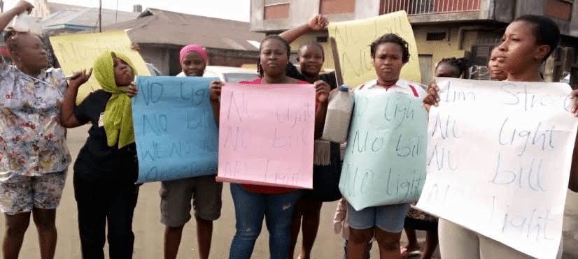 Women protesting in Port Harcourt first week of February 2024. Courtesy of Channels TV.