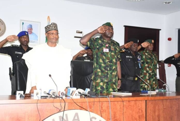 Chief of Defence Staff, Major CG Musa and Governor Uba Sani of Kaduna.