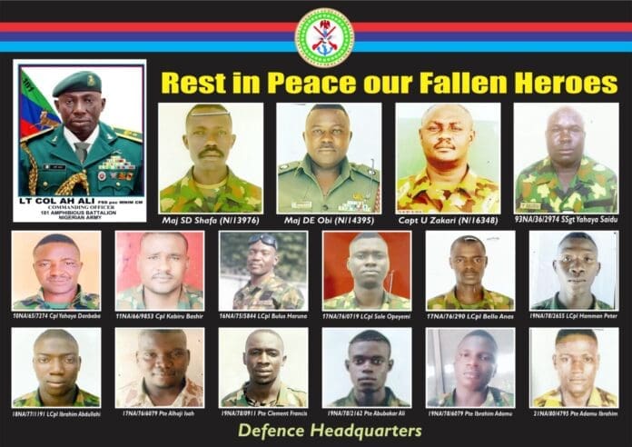 Identities of slain soldiers. Photo credit: X)@DefenceInfoNG