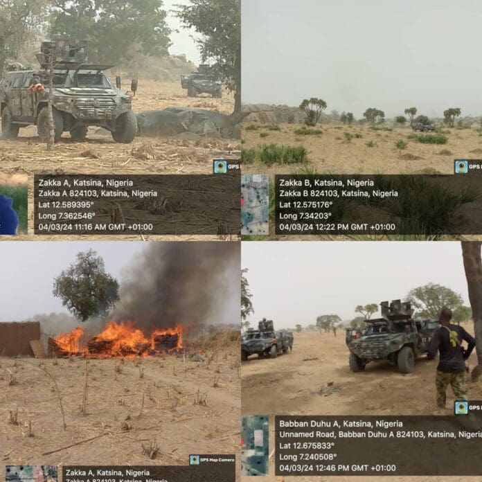 Pictorial scenes of military operation in terrorist camps. Photo credit: X/@HQNigerianArmy