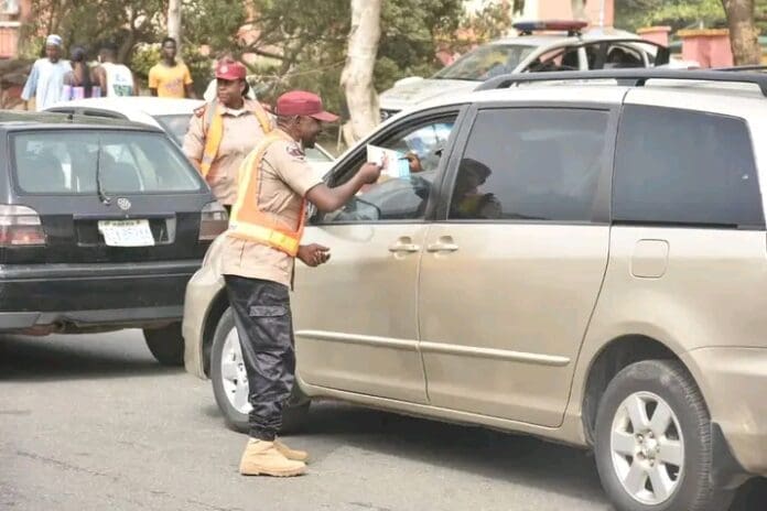 FRSC officer on duty. Photo credit: Facebook/Federal Road Safety Corps Nigeria.