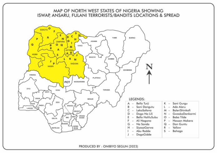 Map of War Zone states for TruthNigeria by Onibiyo Segun.