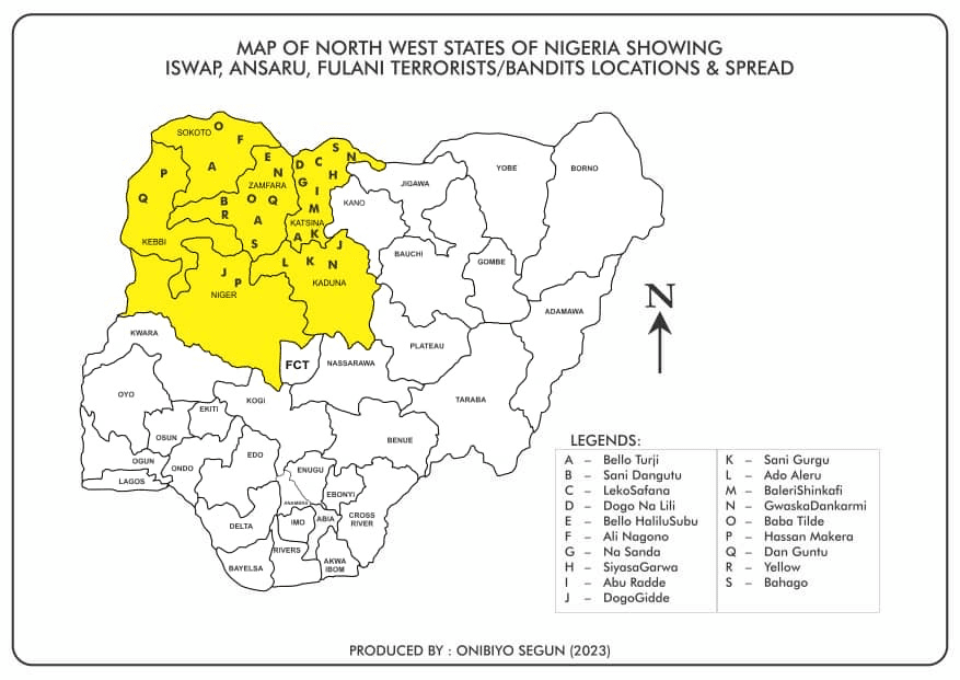 Map of War Zone states for TruthNigeria by Onibiyo Segun.