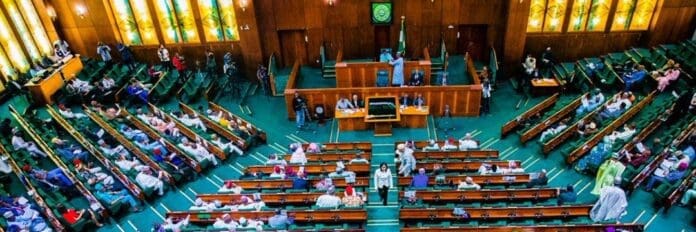 Aerial view of the Nigerian lower chamber, the House of Representatives during plenary. Photo credit: X/@HouseNGR.