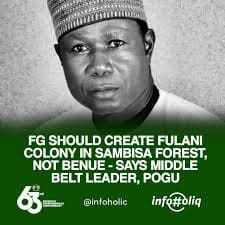 Middle Belt Forum President Bitrus Pogu. Courtesy of @infoholic on X.