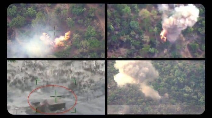 Nigerian Airforce photos documenting air strikes in Zamfara State against terrorist bandit refuges. Photo: Nigerian Army.