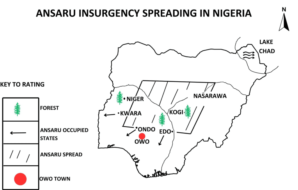 Ansaru Map made for Truth Nigeria by Segun Onibiyo and Jerry Makeri.