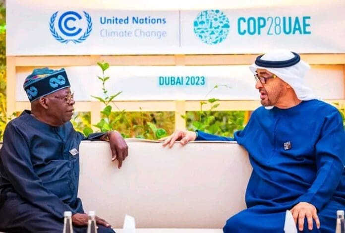 President Bola Tinubu and Sheikh Mohamed bin Zayed Al Nahyan. Photo credit: Facebook/Asiwaju Bola Ahmed Tinubu.