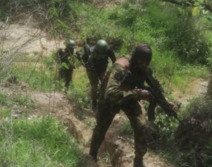 Nigerian troops during operation at Pandam forest in Qua’anpan County of Plateau State. Photo credit: X/@HQNigerianArmy.