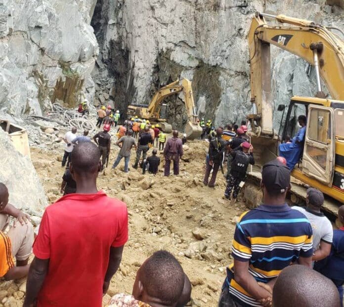 Scene of collapse. Photo credit: X/@AlakeDele