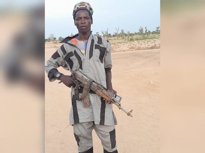 One of the surrendered terrorists, Ibrahim Tide. Photo credit: X/@Zagazola Makama.