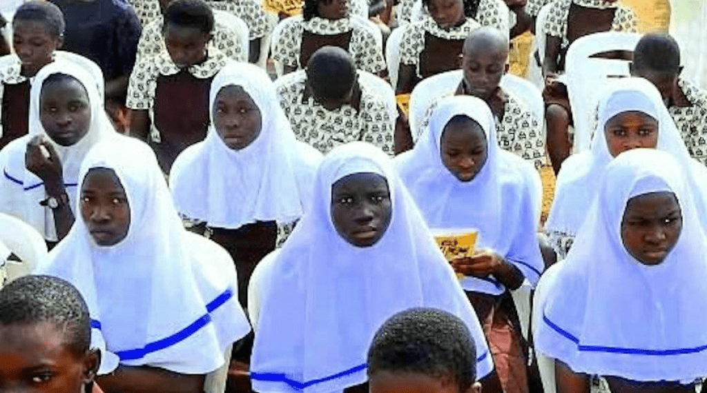 Students in Kwara school wearing the hijab. Photo by: Mike Odeh James