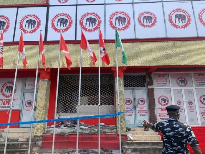 APP building under police guard after explosion. Photo credit: X/TodayFM951