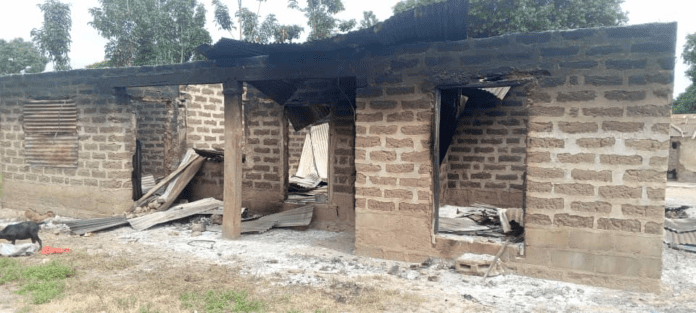 Burned structures of Egwuma after the Aug. 11, 2024 attack. Credit: Mike Odeh James.