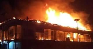 Champion Zonal Church on fire. Photo by Mike Odeh James.