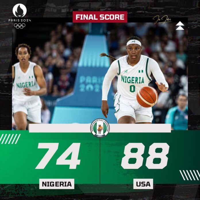 Scoreline of Nigeria vs U.S. game on Wednesday. Photo credit: X/@DtigressNG.