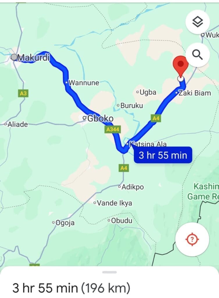 Map shows approximate location of Ayati Precinct in Benue State.