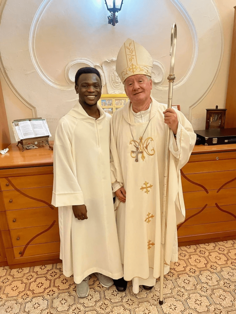 Paul’s twin brother, Peter was serving a mass under H.E.R. Monsignor Antonnia di Donna, Bishop of Acerra and President of the Campana Episcopal Conference at the Basilica of MARIA SS. MATTER in the S. Maria at Vico (Caserta) when his brother was kidnapped. Courtesy Peter Shantong on Facebook