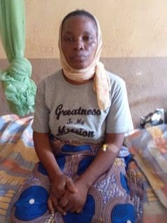 Yimi Garba, one of the released hostages, recuperating in an undisclosed hospital, in Kaduna town, Sunday. (Credit: Mike Odeh)