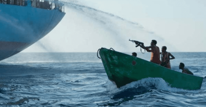 Pirates advancing towards a ship in the Gulf of Guinea. COURTESY - International Center for Investigative Reporting https://www.icirnigeria.org/report-blames-rising-piracy-in-gulf-of-guinea-on-weak-response-by-nigerian-government/