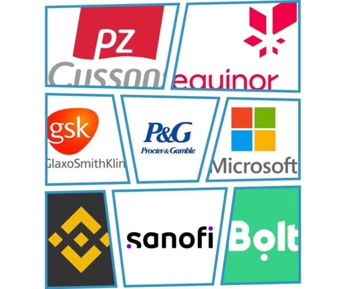 Logos of multinational corporations that called it quits in Nigeria.