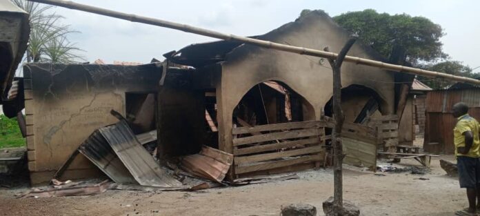 Dozens of residence burned like this one by Fulani ethnic terrorists in Ogwuma Agatu. Credit: Mike Odeh James.