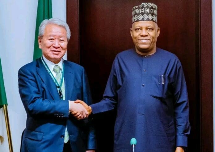 Vice President Kashim Shettima with Japanese Ambassador Matsunaga Kazuyoshi. Photo credit: Facebook/Kashim Shettima.