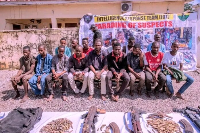 Some of the arrested outlaws. Photo credit: Facebook/Nigeria Police Force.