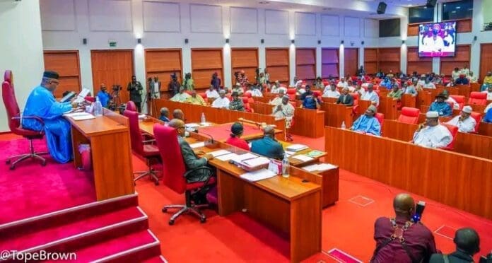 Nigerian Senators during plenary. Photo credit: Facebook/Nigerian Senate.