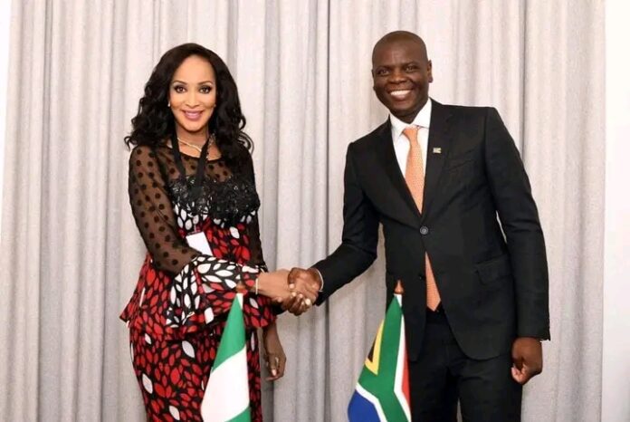 Bianca Odumegwu-Ojukwu and Roland Lamola. Photo credit: Facebook/Bianca Odumegwu Ojukwu.